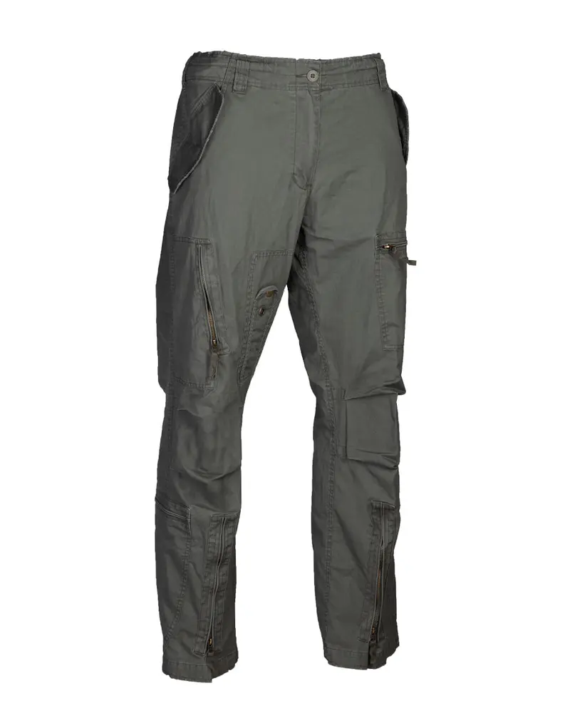 Mil-Tec Fliegerhose Cotton Vintage Straight Cut Oliv - Pantalón Militar Algodón Verde