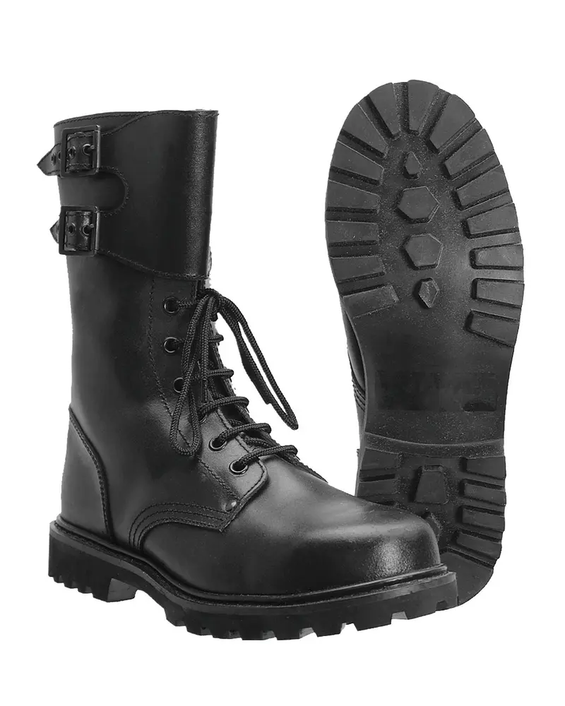 Mil-Tec Franz Kampfstiefel - Botas Militares de Cuero Auténtico con Cordones