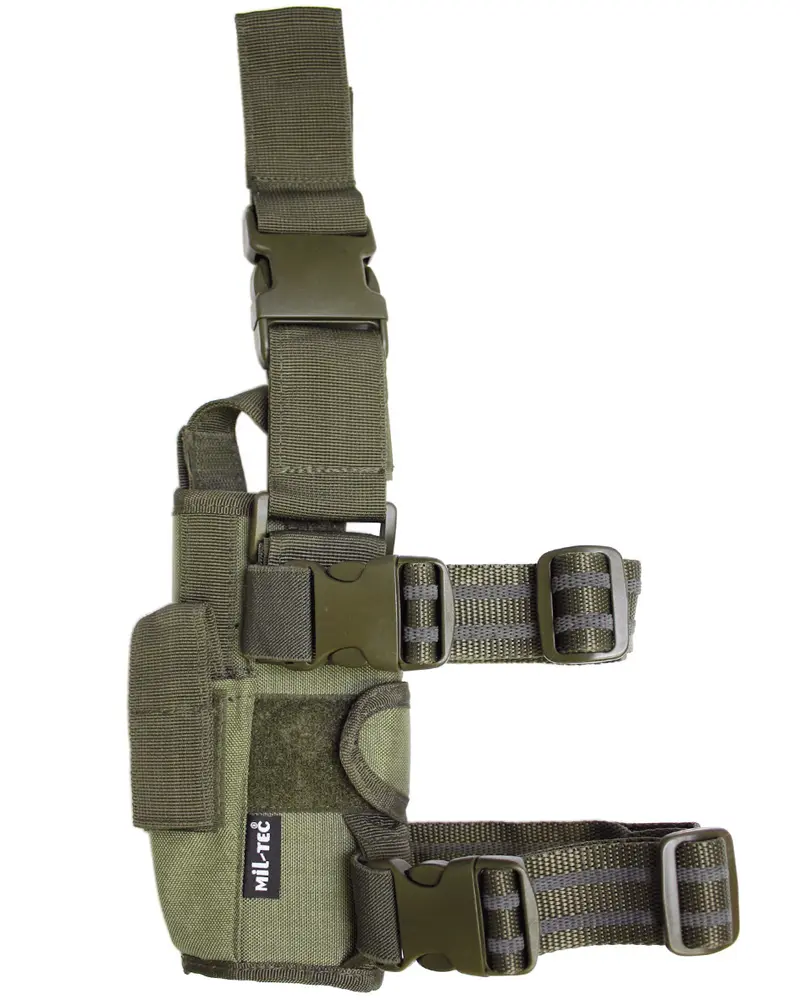 Mil-Tec Funda Ajustable para Pierna Oliva - Pistolera Táctica Regulable