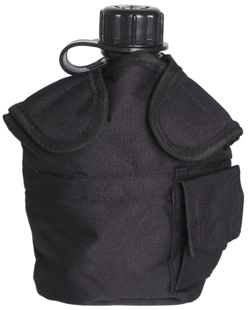 Mil-Tec Funda Cantimplora MOLLE US-Style Negro - Portacantimplora Táctica Militar