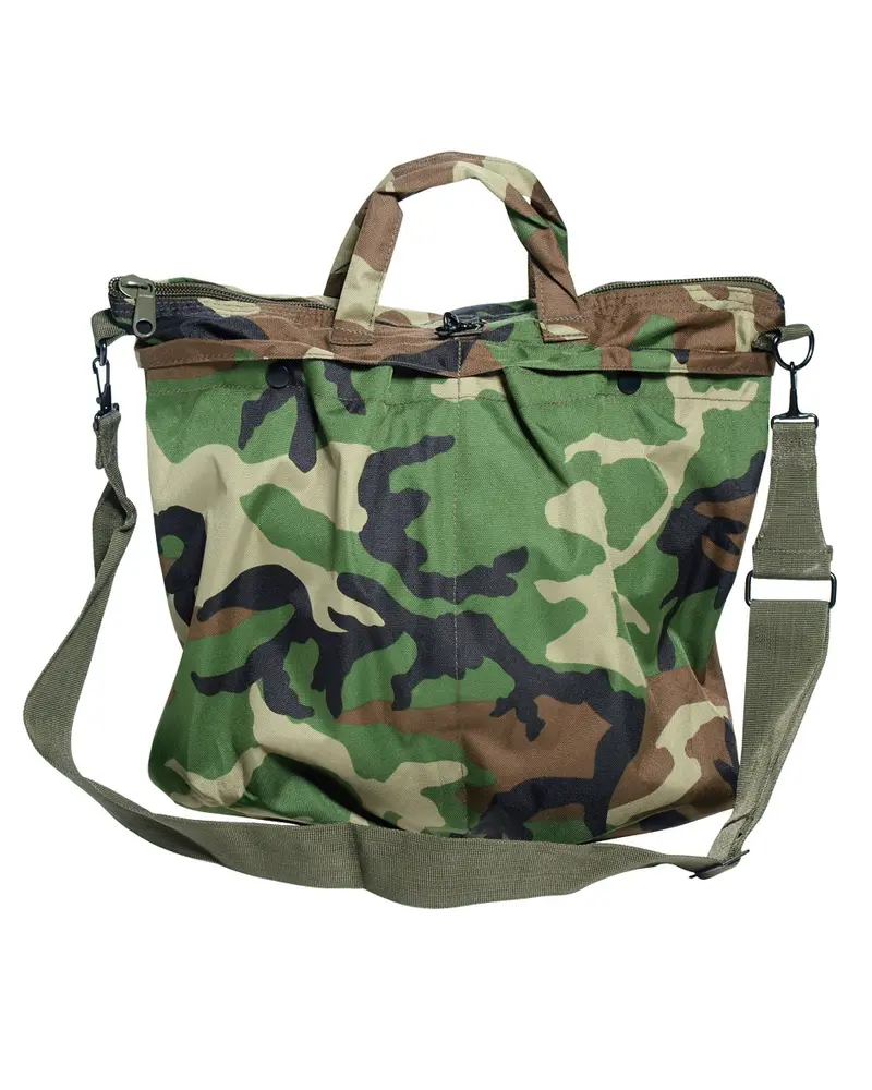 Mil-Tec Funda Casco Aviador US Flieger con Correa Transporte Woodland