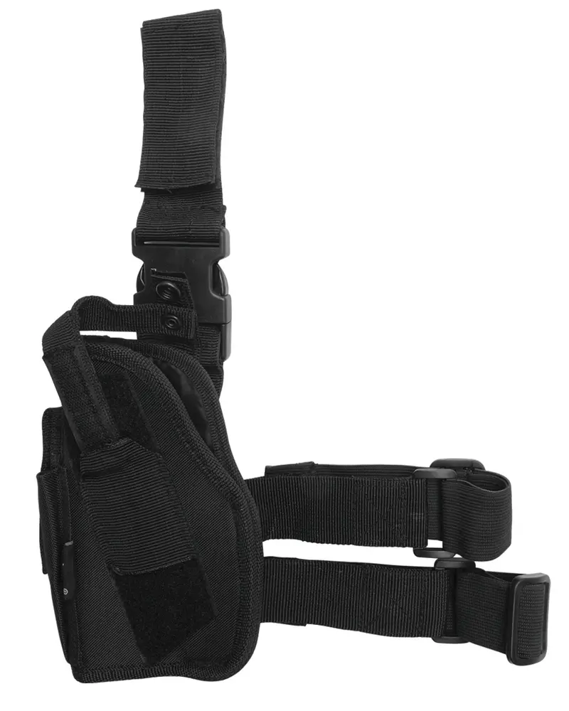 Mil-Tec Funda Táctica de Pierna Universal Zurda Negro - Holster Ajustable Unisex