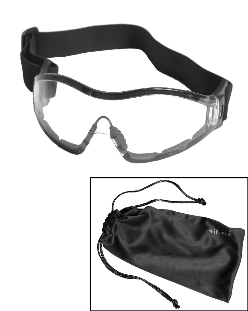 Mil-Tec Gafas de Protección Para Klar - Ultraligeras 55g con Lentes Cristalinas