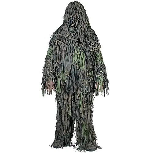 Mil-Tec Ghillie Jackal Woodland - Traje de Camuflaje Profesional para Caza y Airsoft