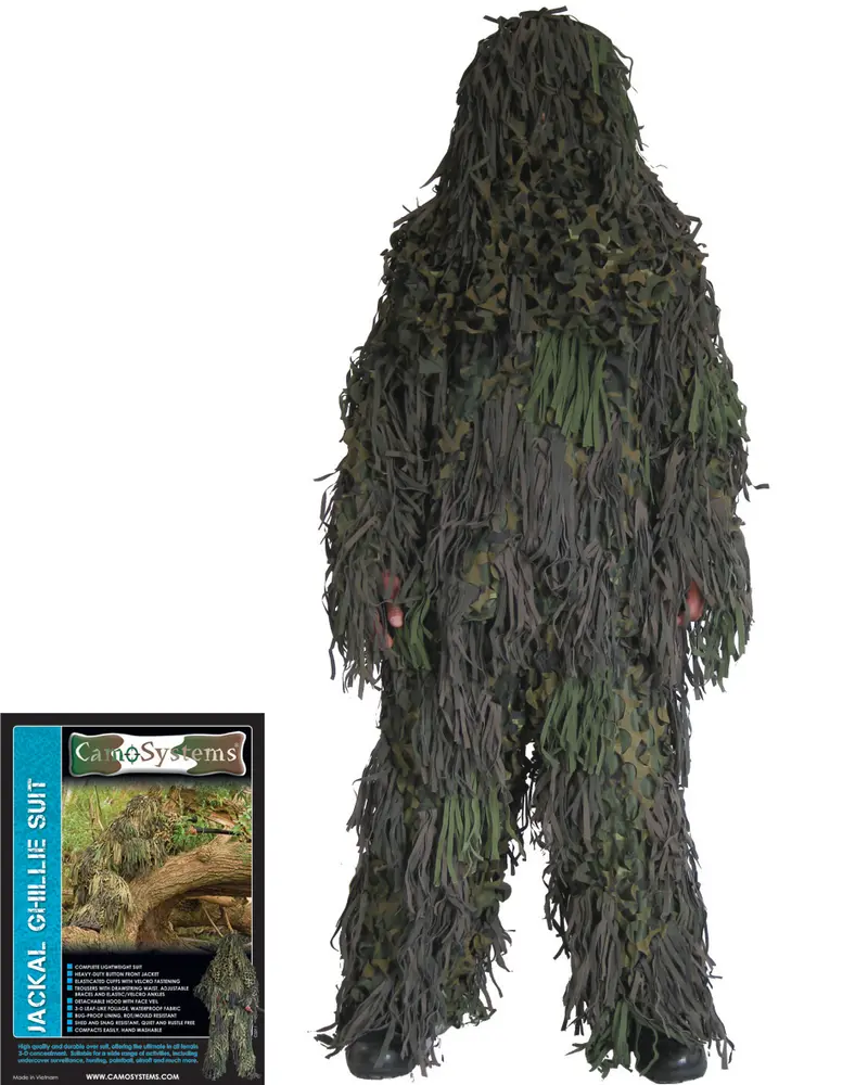 Mil-Tec Ghillie Jackal Woodland - Traje de Camuflaje Profesional para Caza