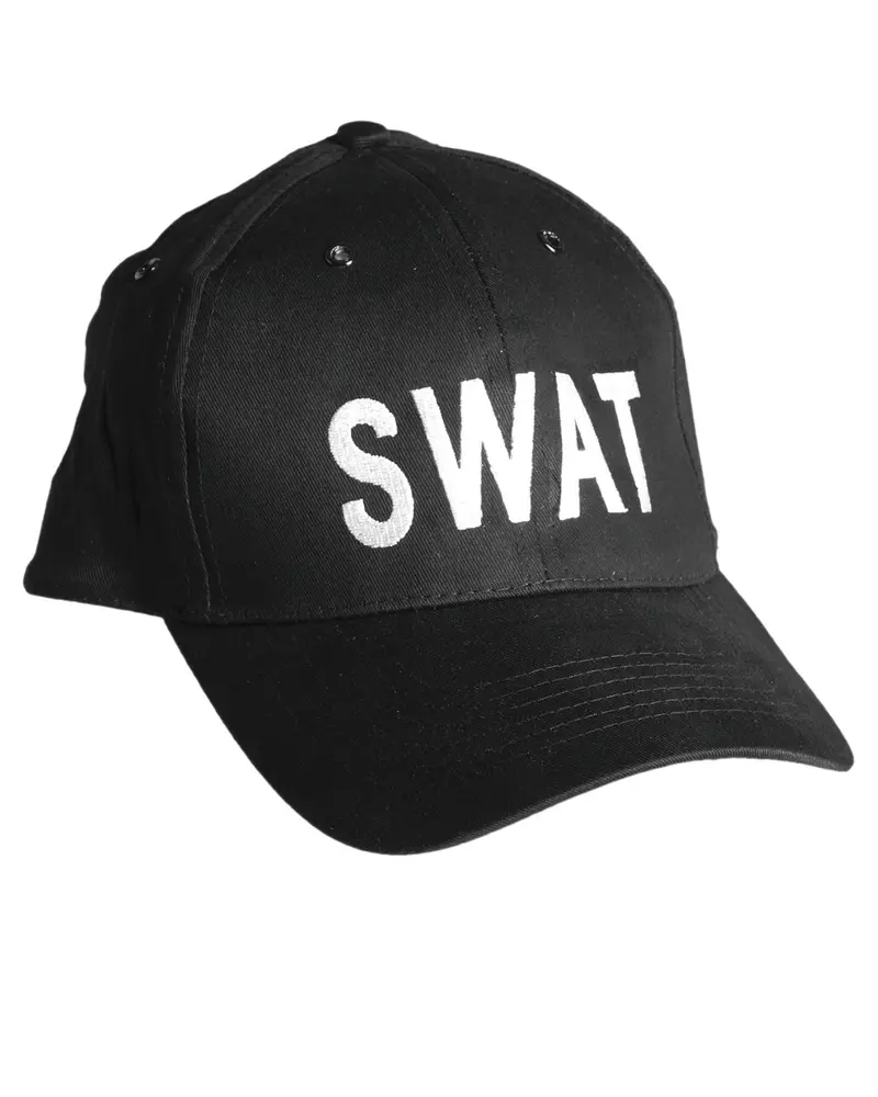 Mil-Tec Gorra Baseball SWAT Negra - Gorra Táctica Militar Ajustable