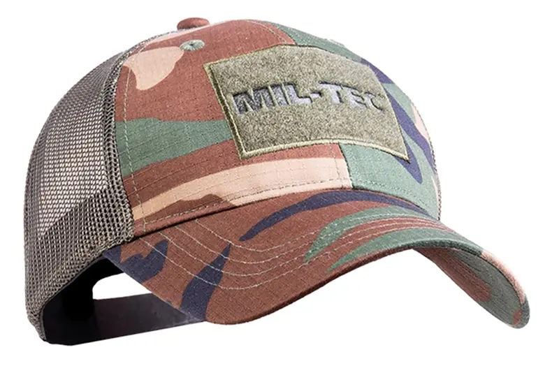 Mil-Tec Gorra de béisbol Trucker Woodland, Gorro con Visera, woodland, Talla única