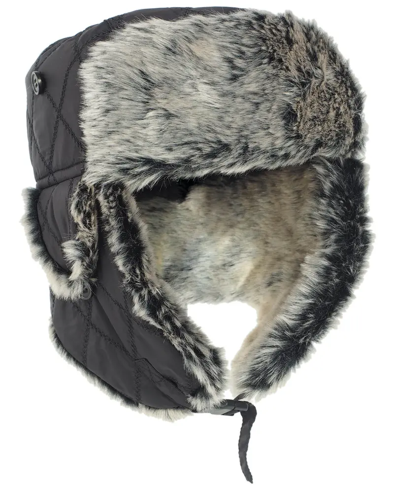 Mil-Tec Gorro de Invierno con Pelo Sintético Negro - Wintermütze
