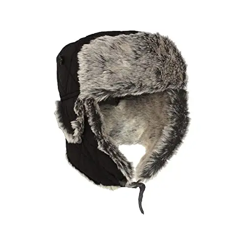 Mil-Tec Gorro de Invierno con Piel Sintética Negro - Wintermütze Talla M