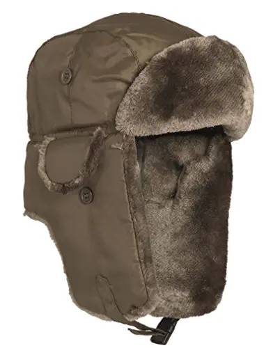 Mil-Tec Gorro Piloto MA1 Oliva - Piel Sintética Militar Invierno