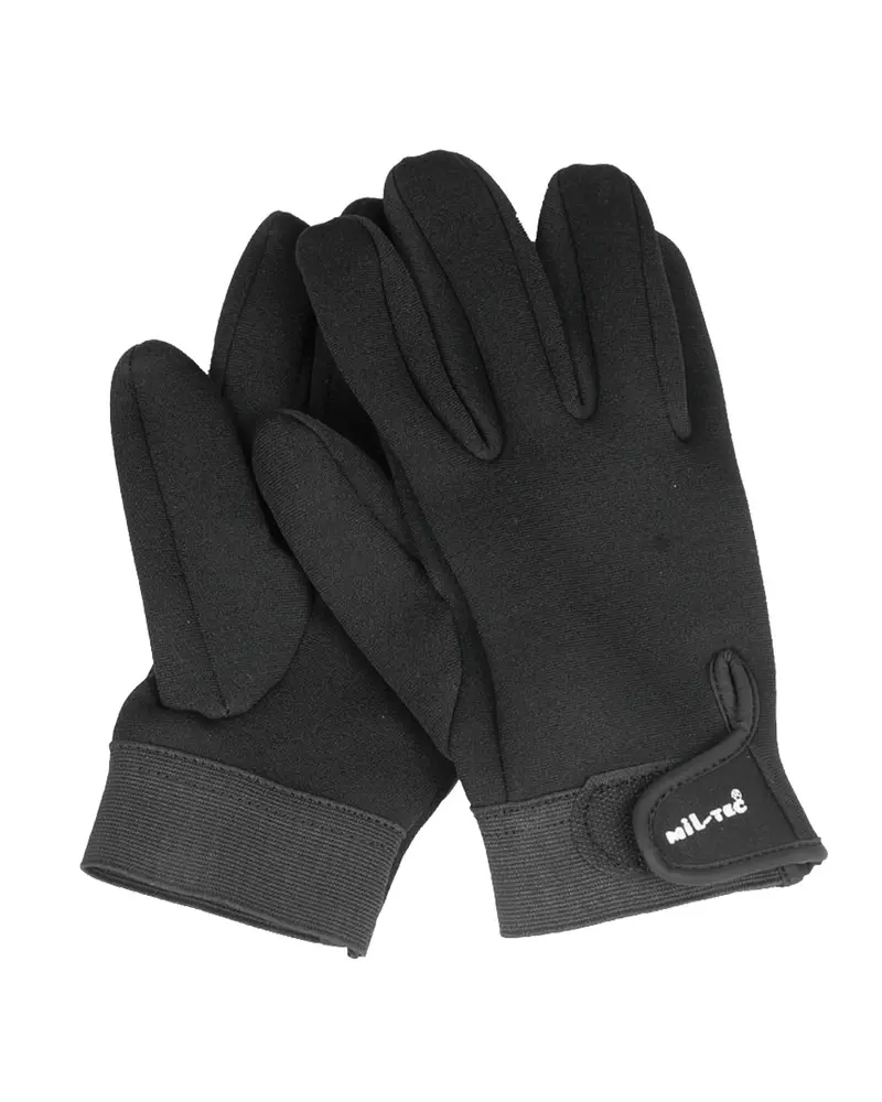 Mil-Tec Guantes de Neopreno Negro Cortos - Protección Táctica y Trabajo