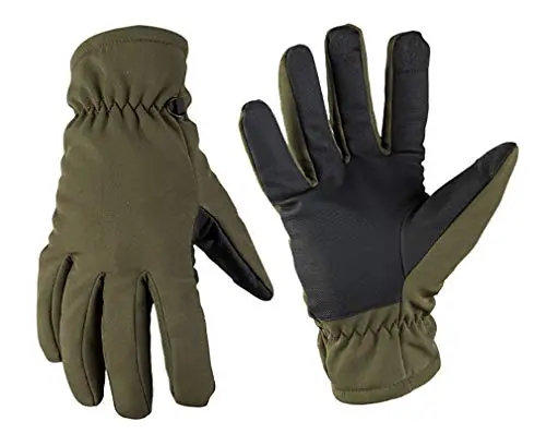 Mil-Tec Guantes Softshell Thinsulate Oliv Talla XXL - Guantes Tácticos Impermeables