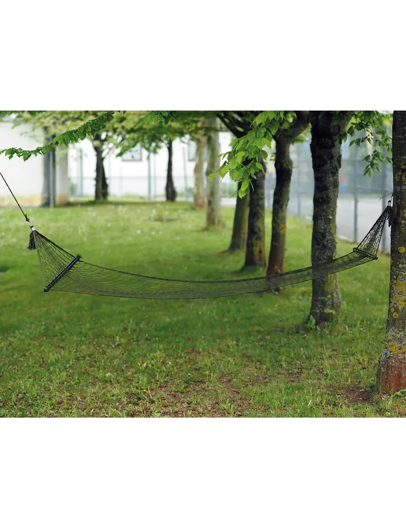 Mil-Tec Hamaca con Barras Transversales 180x80 cm Verde Oliva - Camping y Aire Libre