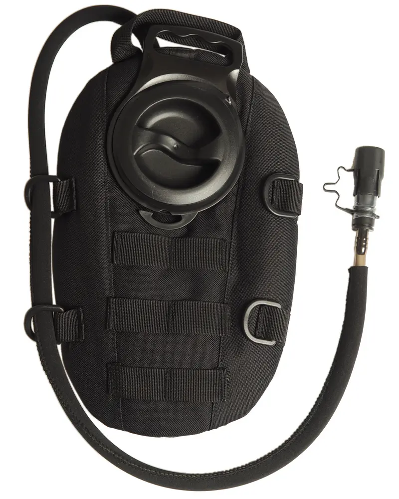 Mil-Tec Hydration Pack Oval 1,5L Negro - Mochila de Hidratación Táctica