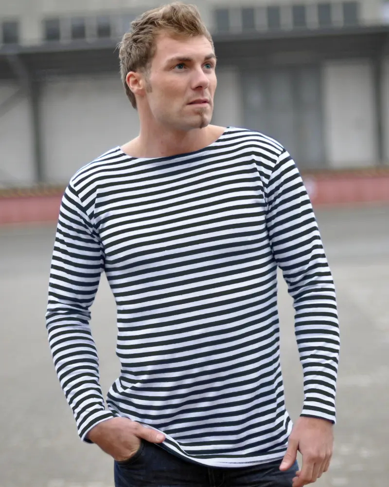 Mil-Tec Jersey Marinero Ruso a Rayas - Pullover Militar Estilo Naval