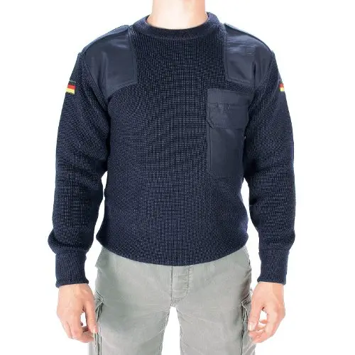 Mil-Tec Jersey Pullover Azul Marino 80% Lana 20% Poliacrílico - Ropa de Trabajo