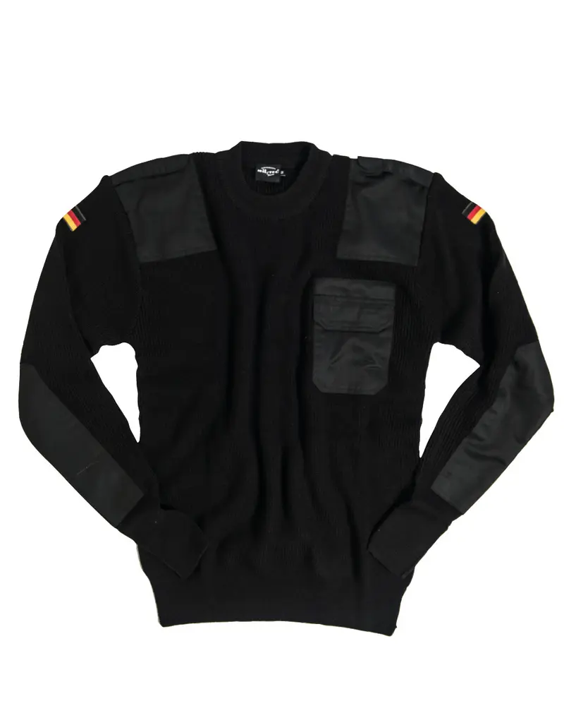 Mil-Tec Jersey Pullover Militar Negro 80% Lana 20% Poliacrílico