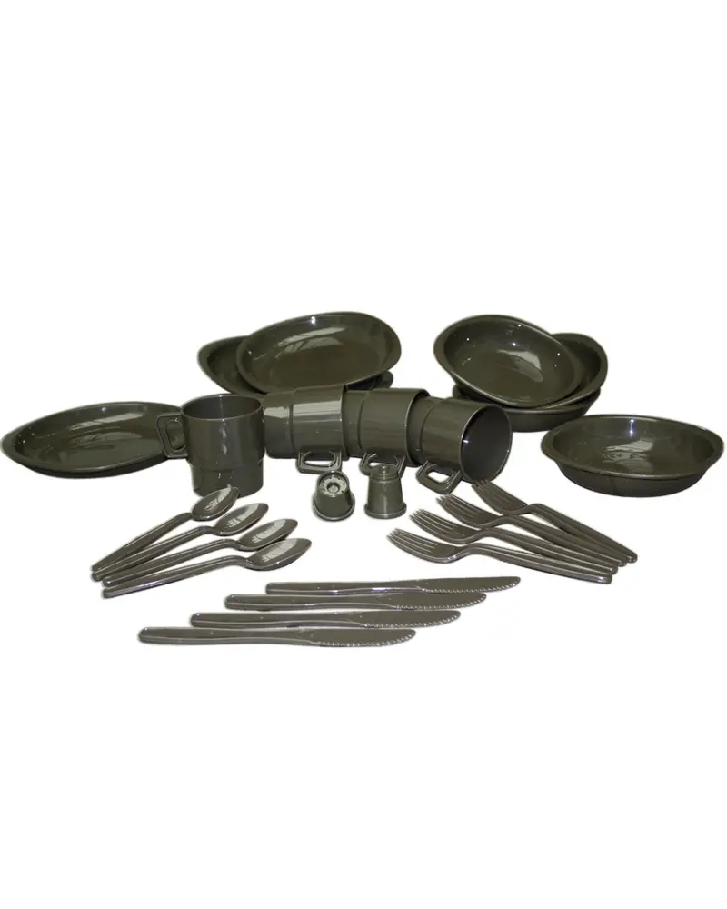 Mil-Tec Juego Cubertería 26 Piezas Color Oliva - Set Completo Besteck