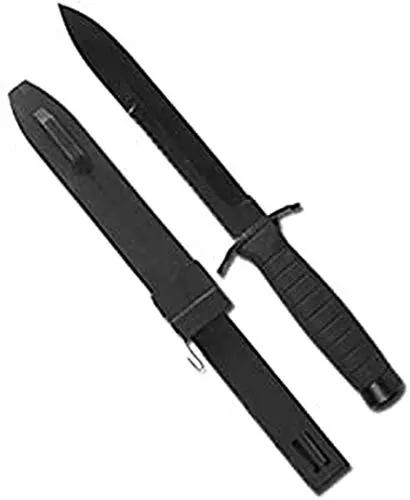 Mil-Tec Kampfmesser M.Säge Schwarz - Cuchillo Táctico con Sierra y Funda