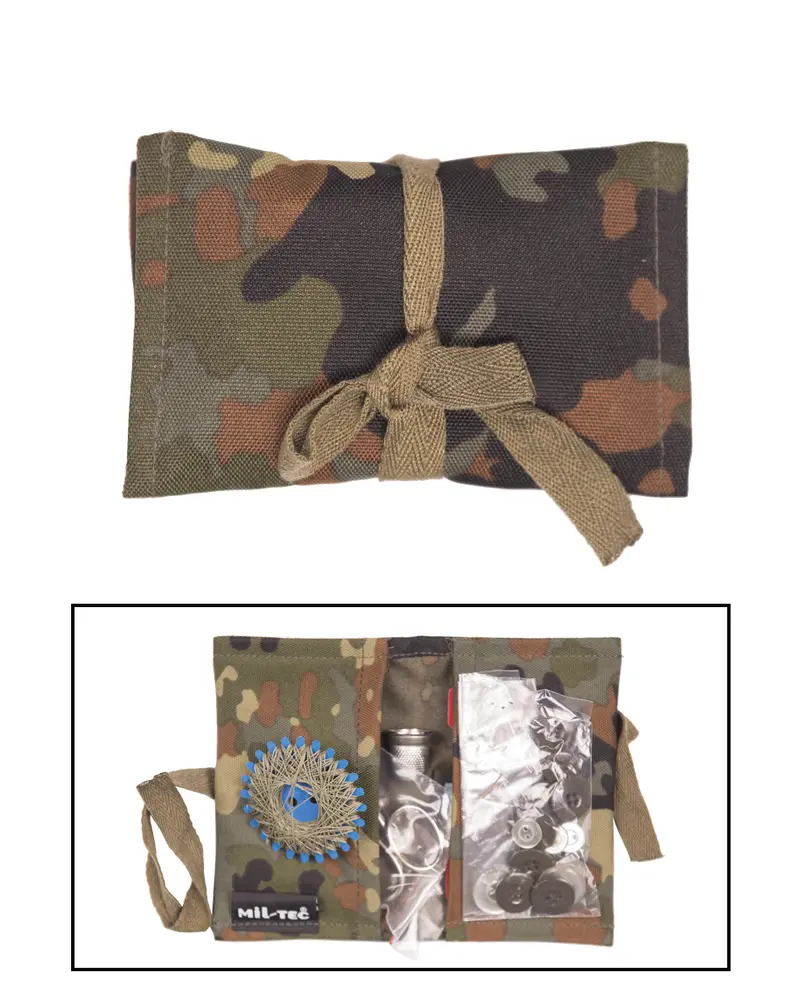 Mil-Tec Kit de Costura Militar Flecktarn con Estuche - Equipamiento Táctico Bundeswehr