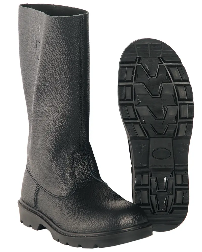 Mil-Tec Knobelbecher Botas Militares de Cuero Negro - Calzado Táctico Resistente