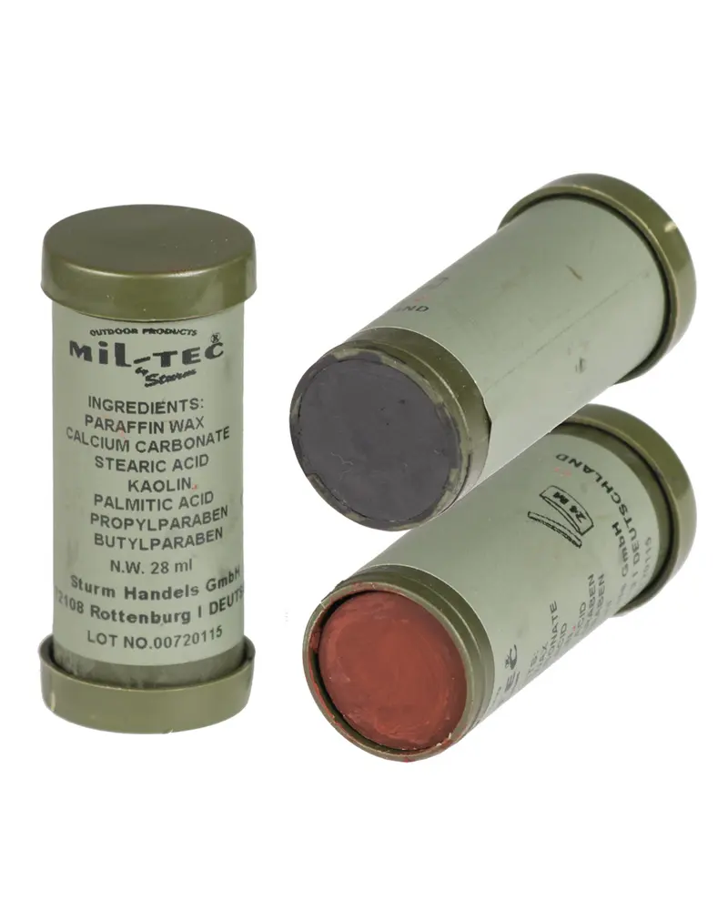 Mil-Tec Lápiz de Camuflaje Táctico Negro-Marrón - Stick Maquillaje Militar Resistente