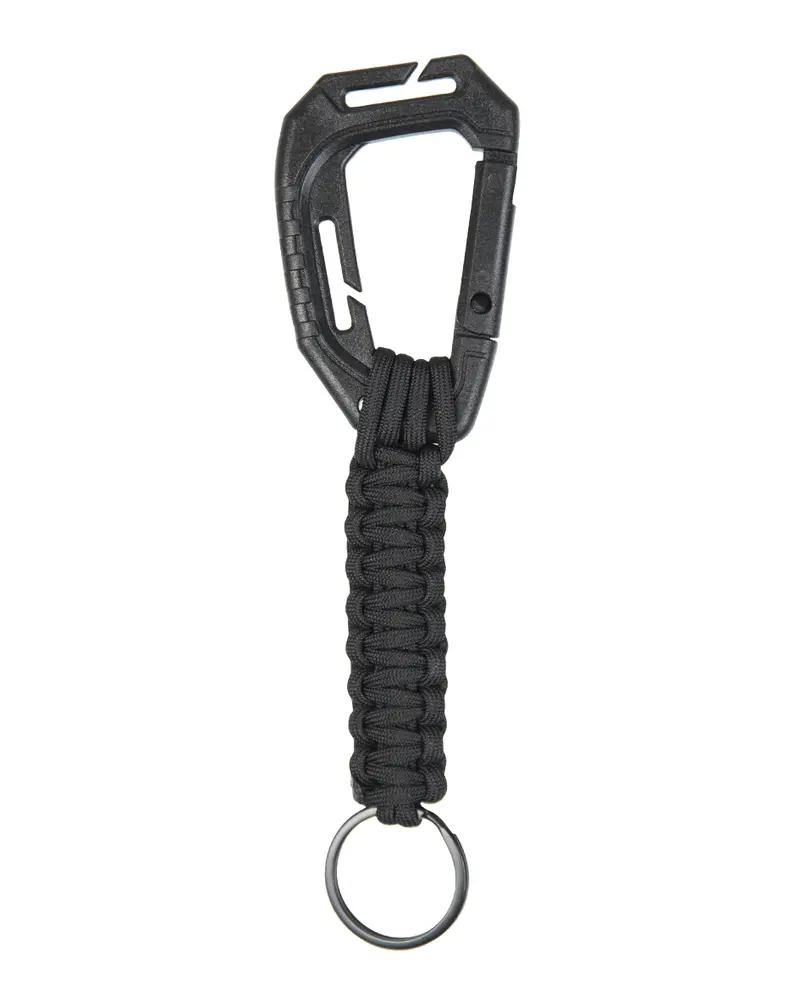Mil-Tec Llavero Paracord con Mosquetón MOLLE Negro - Supervivencia Táctica