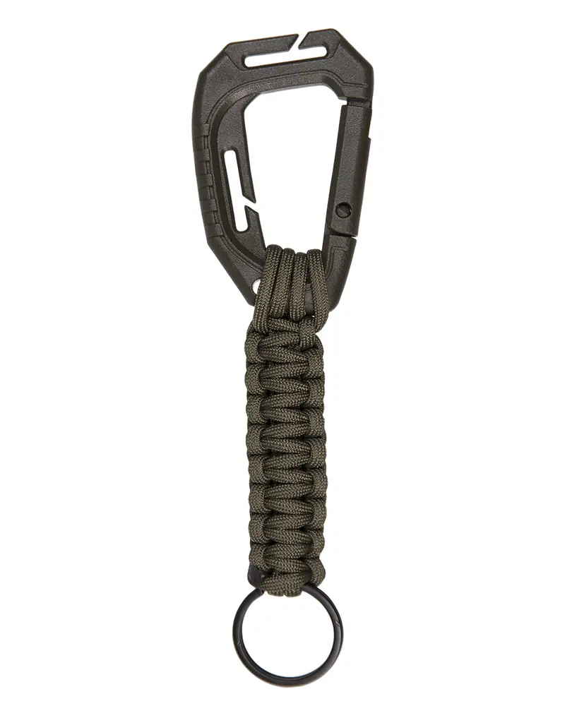 Mil-Tec Llavero Táctico Paracord con Mosquetón MOLLE Color Oliva