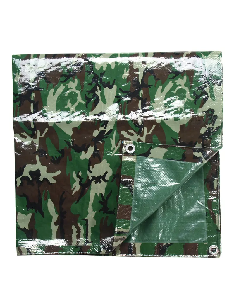 Mil-Tec Lona Protección PE 200x300 cm Woodland - Camuflaje Resistente Outdoor