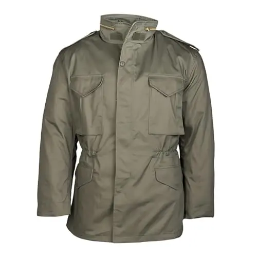Mil-Tec M65 T/C - Chaqueta militar clásica con forro térmico extraíble, 4 bolsillos con solapa, chaqueta de entretiempo para hombre