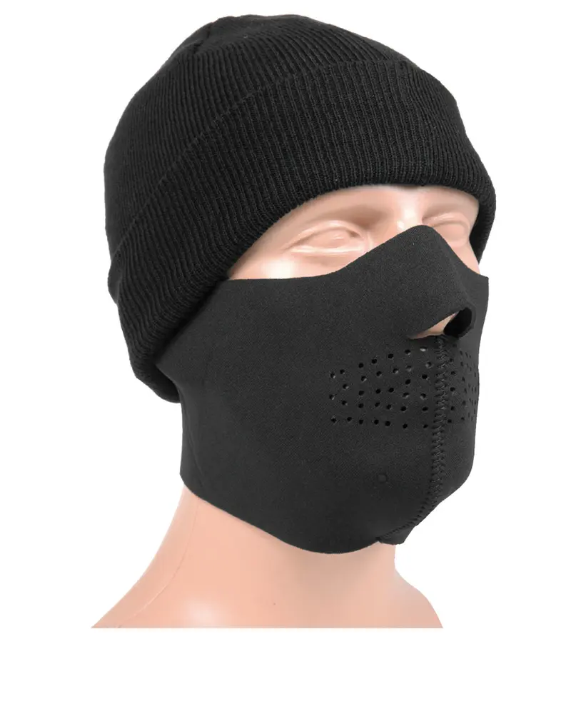 Mil-Tec Máscara Facial Neopreno Negro - Protección Completa para Deportes y Trabajo