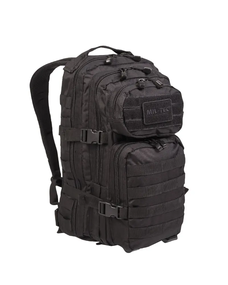 Mil-Tec Mochila Táctica Assault Pack SM Negro 20 Litros - Sistema Molle Militar