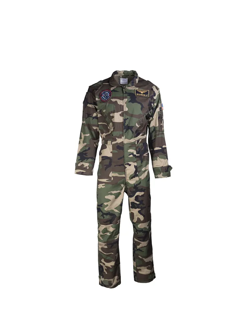 Mil-Tec Mono Aviador Infantil con Insignias Woodland - Traje Militar Niños