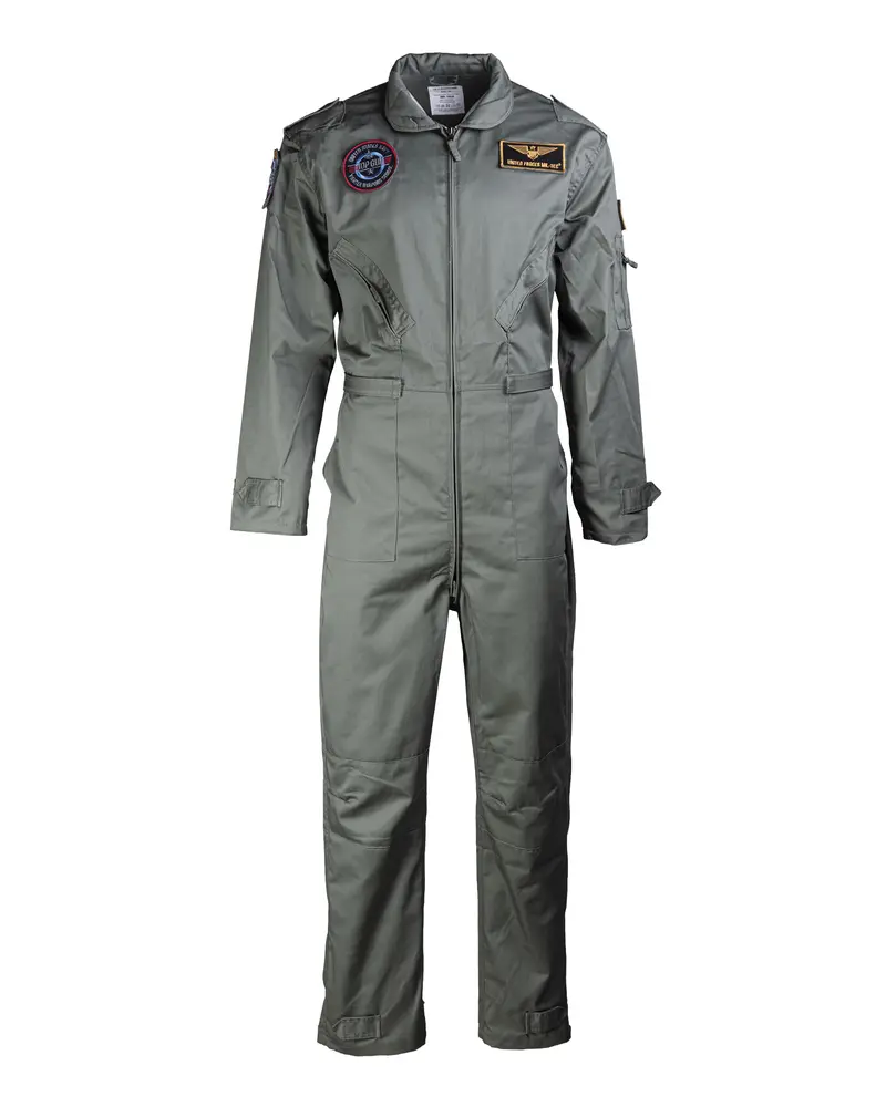 Mil-Tec Mono de Vuelo Militar con Insignias - Modelo US Fliegerkombi Oliva
