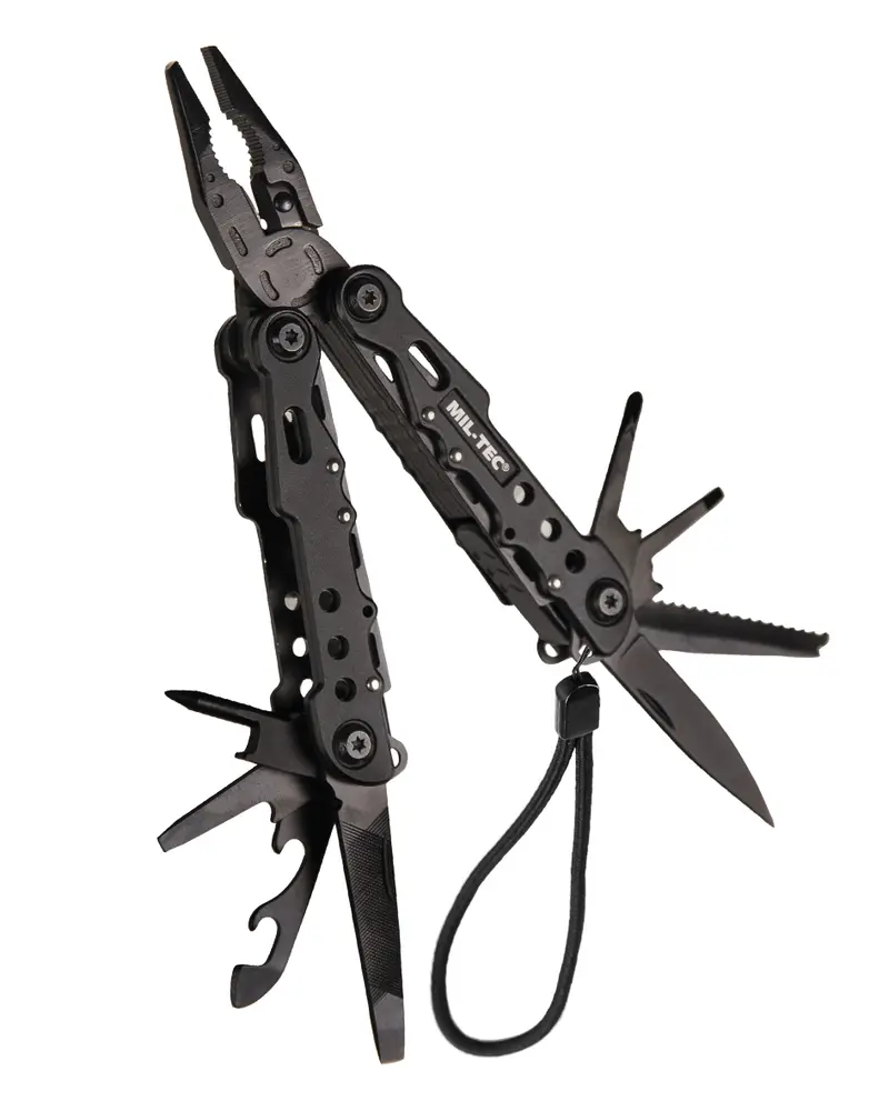 Mil-Tec Multi Tool Black LG M.Etui - Herramienta Multifunción Profesional