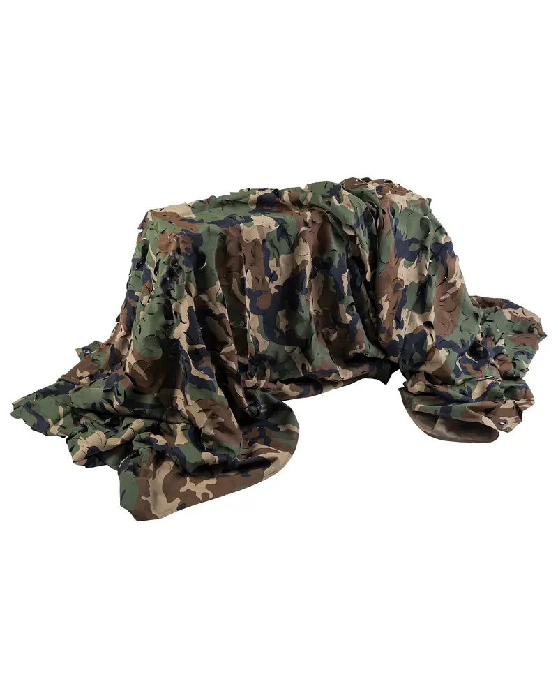 Mil-Tec Netz Laser Cut Nylon 1,5x3,0 Woodland - Red Táctica Camuflaje