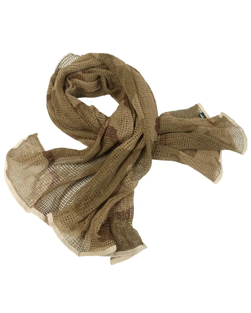 Mil-Tec Netzschal PES Desert - Pañuelo de Red Táctico Ultraligero 175g