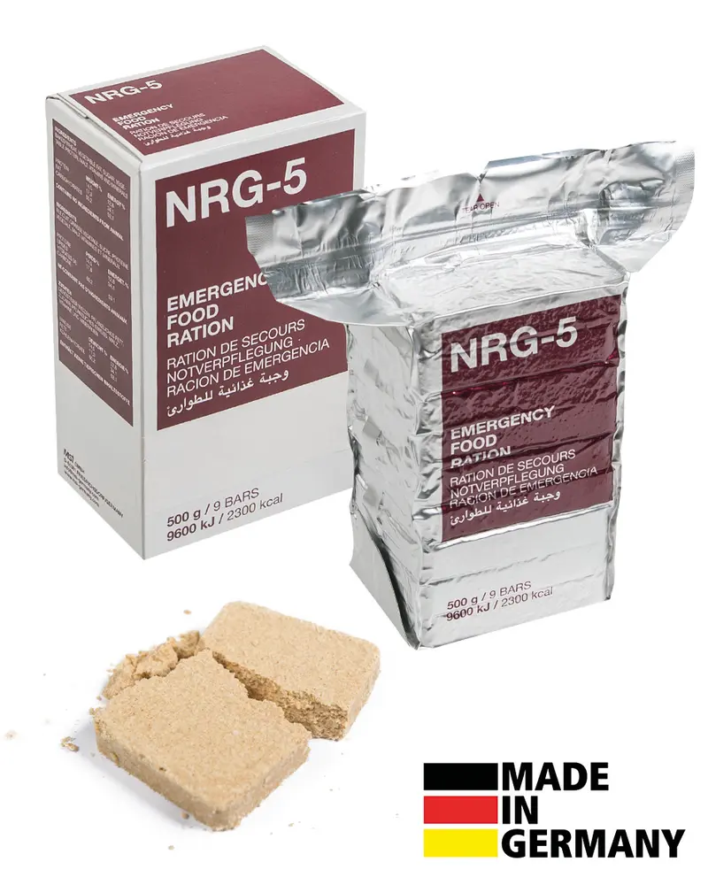 Mil-Tec NRG-5 Ración de Supervivencia 500g - Alimento de Emergencia Compacto y Nutritivo