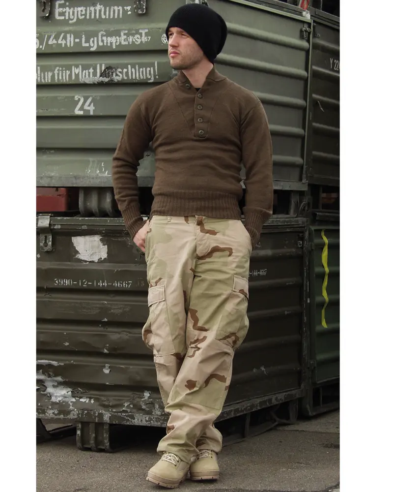 Mil-Tec Pantalón Militar BDU 3-Color Desert - Pantalón Táctico Ripstop