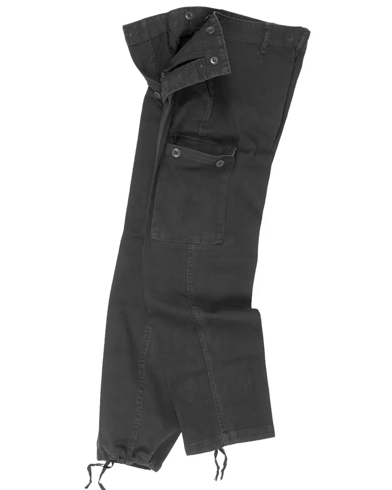 Mil-Tec Pantalón Moleskin Prewash Negro - Ropa de Trabajo Resistente