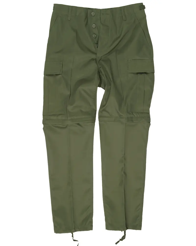Mil-Tec Pantalón Táctico ZIP-OFF BDU Oliva - Convertible a Bermuda
