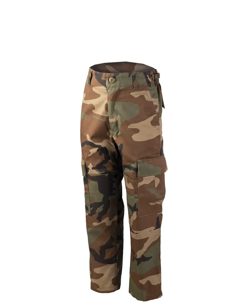 Mil-Tec Pantalones BDU Infantiles Woodland - Pantalón Militar Camuflaje Niños