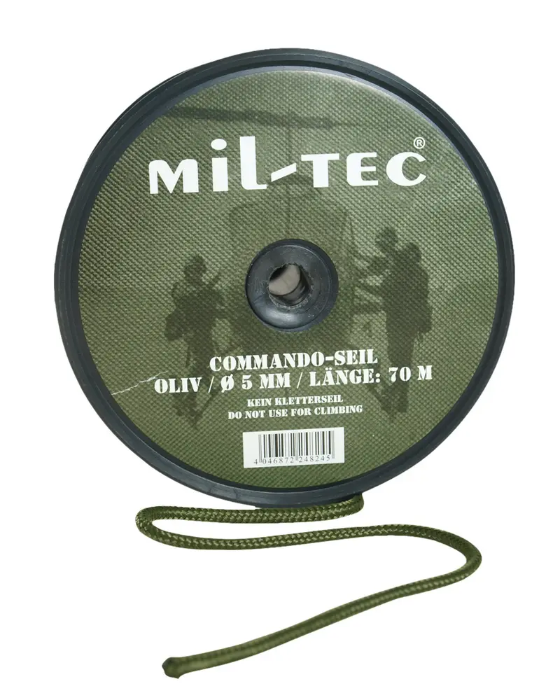 Mil-Tec Paracord Militar Commando-Seil 5mm Color Oliva - 70 Metros Cuerda Táctica