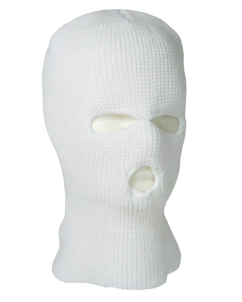 Mil-Tec Pasamontañas Balaclava Blanco 3 Agujeros Poliacrílico Hombre