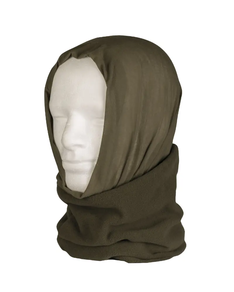Mil-Tec Pasamontañas Multifuncional Táctico PES/Fleece Oliva - 4 Usos en 1