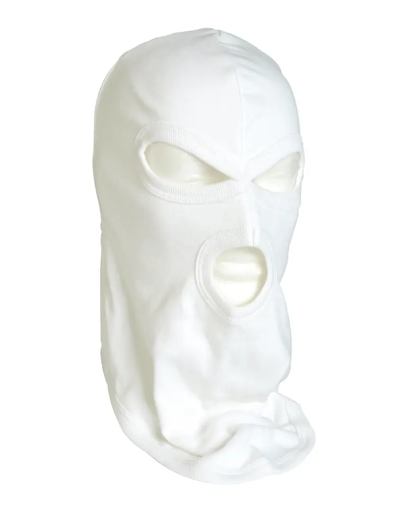 Mil-Tec Pasamontañas Táctico 3 Agujeros Blanco - Balaclava Militar