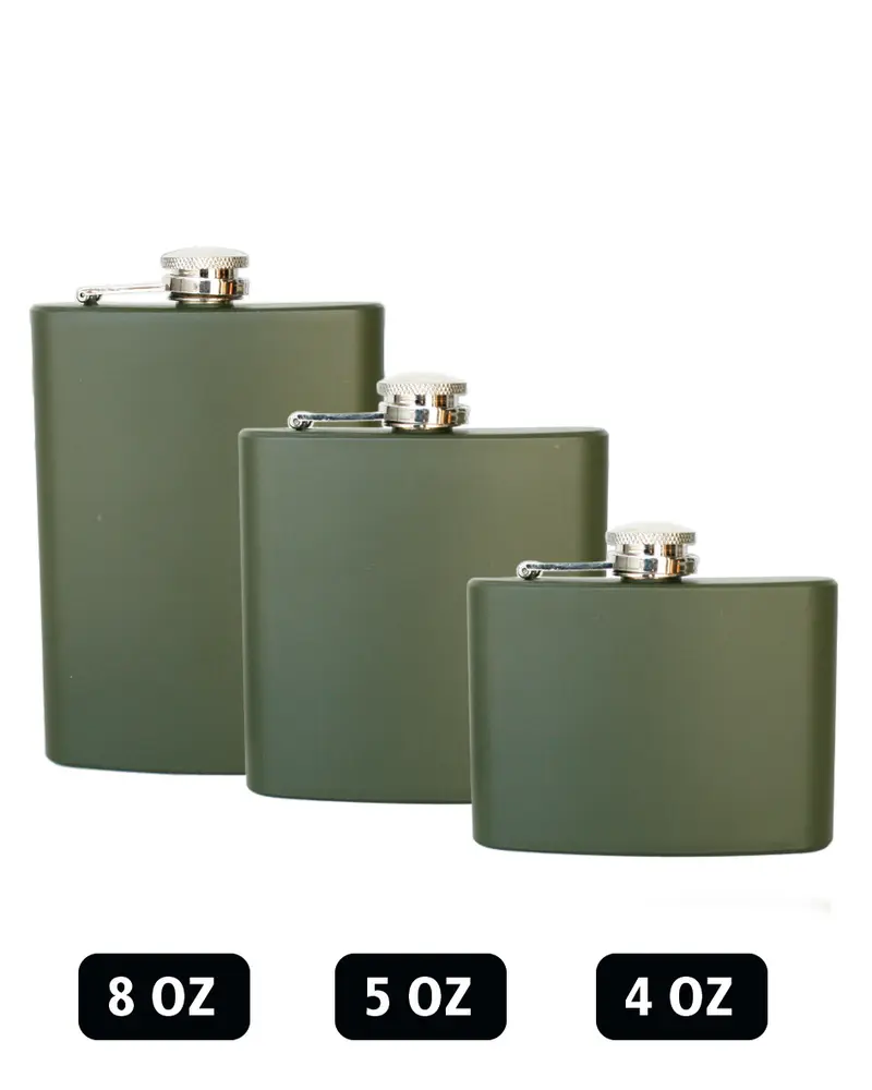 Mil-Tec Petaca de Acero Inoxidable Oliva 4 OZ - Cantimplora Táctica Militar
