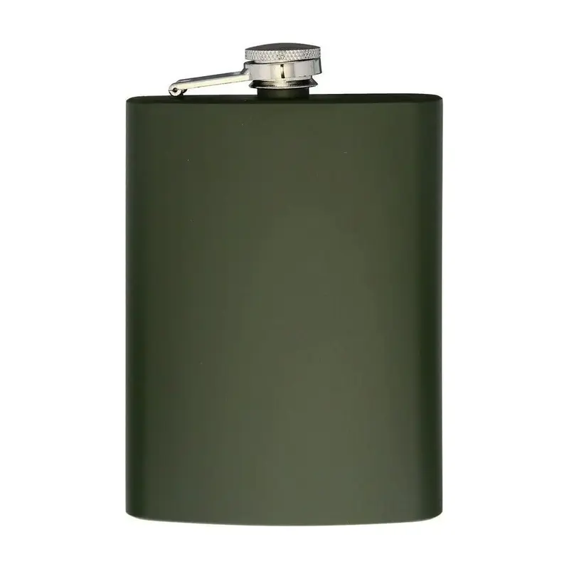Mil-Tec Petaca de Acero Inoxidable Verde Oliva 8 oz - Resistente y Compacta