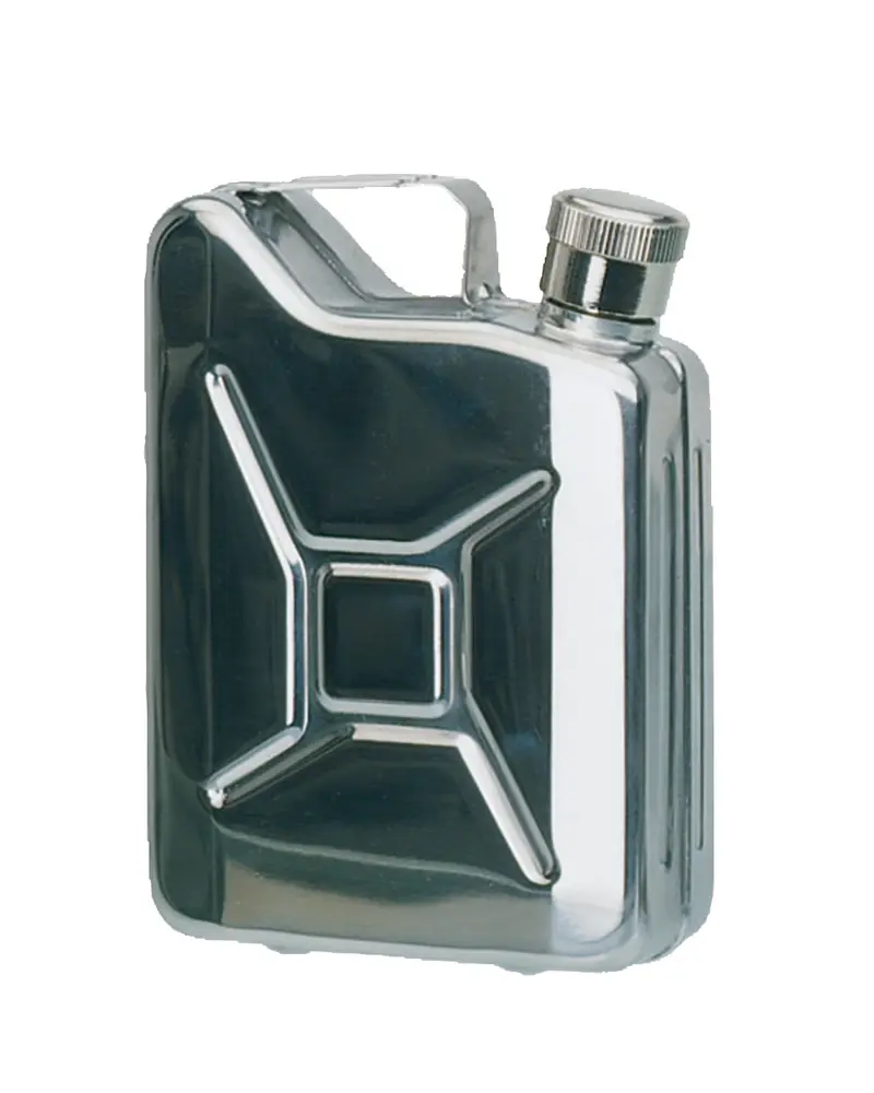 Mil-Tec Petaca Jerry Can Steel 170ml - Acero Inoxidable Diseño Militar