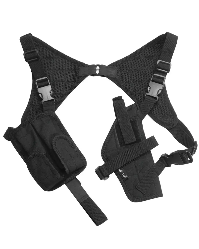 Mil-Tec Pistolera de Hombro Táctica Negra - Sistema Ajustable para Uso Profesional